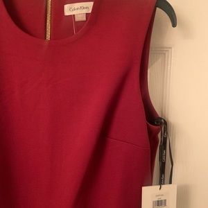 Red Calvin Klein Sheath Dress